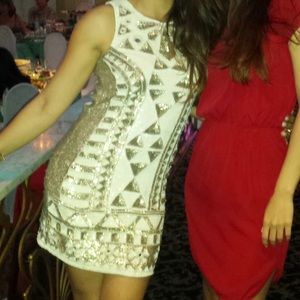 Gold and white dress